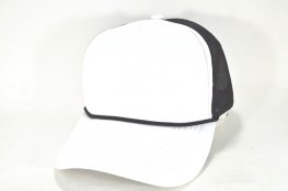 FP-05 5PANEL SPONG TRUCKER CAP WHITE/BLACK MESH