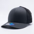 PB-222 CAMBRIDGE TRUCKER CAP CHARCOAL/BLACK MESH