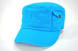 PLAIN COTTON CADET POCKET CAP AQUA