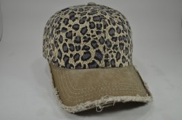 040-Leopard vintage brim velcro cap khaki/khaki leopard