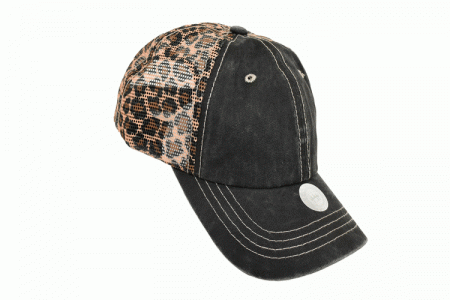 001-pigment leopard printed mesh(Brown)