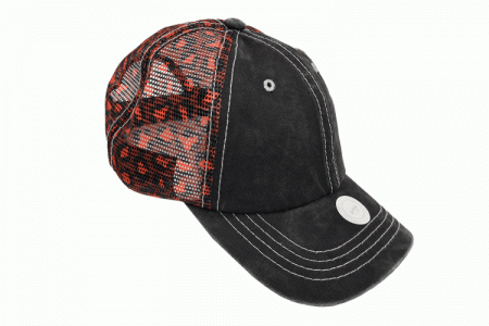 002-pigment leopard printed mesh(Red)