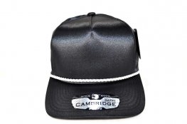 PB-273 5PANEL ROPE SATIN SNAP CAP - BLACK