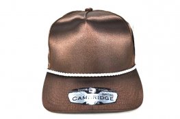 PB-273 5PANEL ROPE SATIN SNAP CAP - BROWN