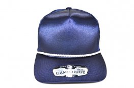 PB-273 5PANEL ROPE SATIN SNAP CAP - NAVY