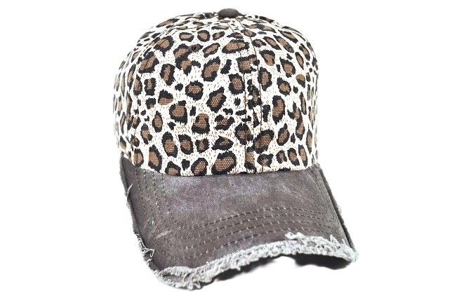 039-Leopard vintage brim velcro cap brown/brown leopard