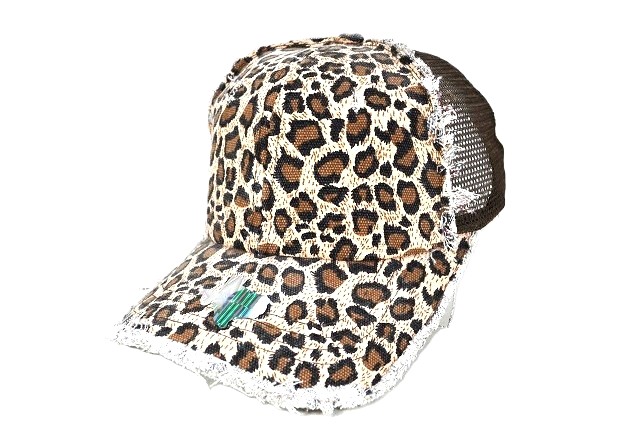 064-LEOPARD RAGGEDY PANEL MESH VELCRO BROWN/BROWN MESH