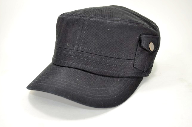 PLAIN COTTON CADET POCKET CAP BLACK