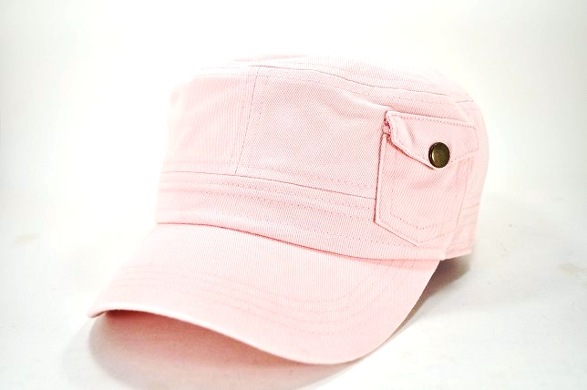 PLAIN COTTON CADET POCKET CAP L.PINK