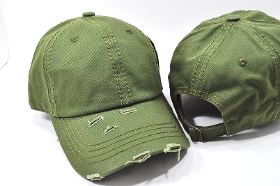 HS-001 COTTON VINTAGE STITCH CAP OLIVE