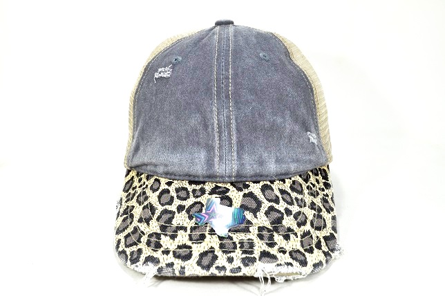 031-MONKEY WASHED 2TONE GREY/KHAKI LEOPARD BRIM