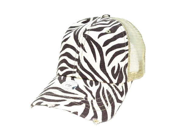 003-ZEBRA-MESH-CAP(BROWN)/KHAKI MESH