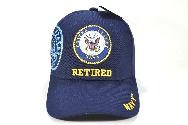 CAP-1431N NAVY EMB RETIRED W SHADOW CAP - NAVY
