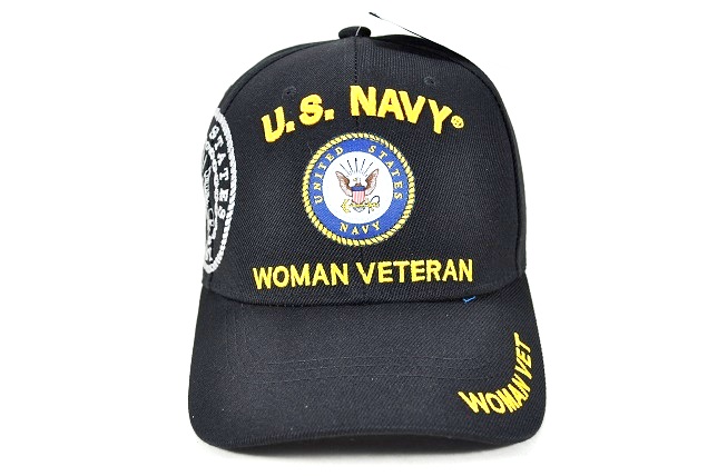 CAP-1428B NAVY WOMAN VET CAP - BLACK