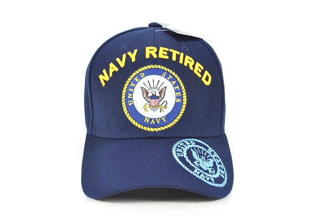 CAP-1432N NAVY EMB RETIRED W SHADOW ON BILL CAP - NAVY