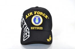 CAP- 1333 AIR FORCE RETIRED SIDE EMB - BLACK