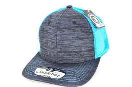 PB-227 TRUCKER SPACE DYE - BLACK/AQUA