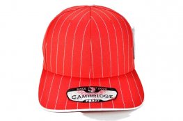 PB-327 PLAIN STRIPE CURVE CAP - RED