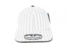PB-327 PLAIN STRIPE CURVE CAP - WHITE