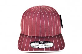 PB-327 PLAIN STRIPE CURVE CAP - BURGUNDY