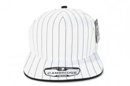 PB-328 5PANEL STRIPE SNAPBACK - WHITE