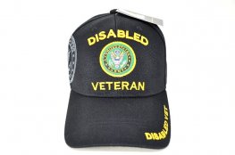 CAP-1229B DISABLE VETERAN ARMY EMBLEM - BLACK