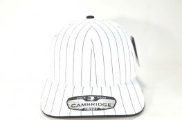 PB-327 PLAIN STRIPE CURVE CAP - WHITE