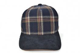 PLAID-101 5PANEL PLAID SANDWICH VISOR - BLACK
