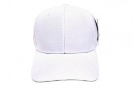 PLAIN 100% ACRYLIC VELCRO CAP-WHITE