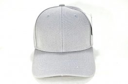 PLAIN 100% ACRYLIC VELCRO CAP-L.GREY