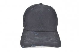 HS-009 COTTON VINTAGE STITCH CAP BLACK