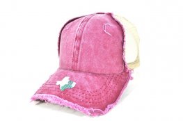 043-PIGMENT RAGGEDY PANEL MESH VELCRO BURGUNDY/KHAKI MESH