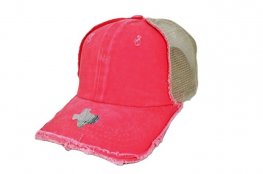 042-PIGMENT RAGGEDY PANEL MESH VELCRO CORAL/KHAKI MESH