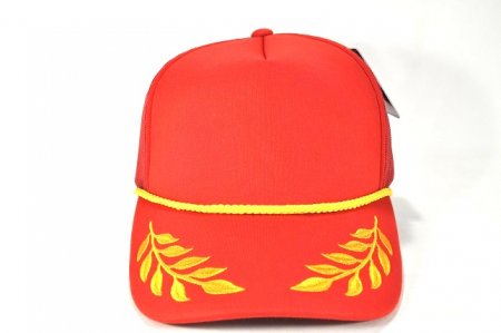 MS-018 MASON VELCRO CAP- RED/BLACK