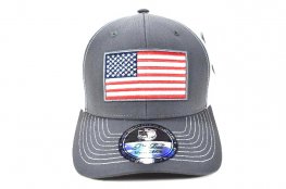 AF-11 AMERICAN FLAG LOGO CURVE BILL CAP- D.GREY