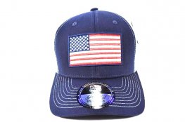 AF-12 AMERICAN FLAG LOGO CURVE BILL CAP- NAVY