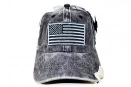 AF-15 AMERICAN FLAG LOGO BOTTLE OPENER CAP- BLACK