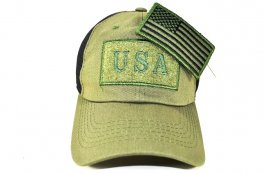 AF-20 AMERICAN FLAG LOGO PATCH CAP- OLIVE
