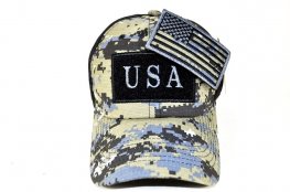 AF-21 AMERICAN FLAG LOGO PATCH CAP- BLACK DIGITAL CAMO