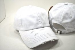 HS-005 COTTON VINTAGE STITCH CAP WHITE