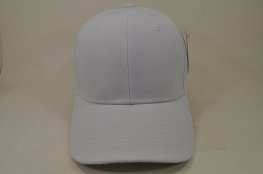 PLAIN 100% ACRYLIC VELCRO CAP-WHITE