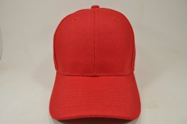 PLAIN 100% ACRYLIC VELCRO CAP-RED