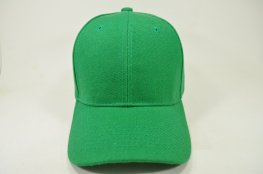 PLAIN 100% ACRYLIC VELCRO CAP-KELLY GREEN