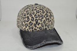 041-Leopard vintage brim velcro cap black/khaki leopard