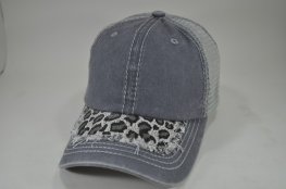 042-Pigment cap with leopard visor-light.grey