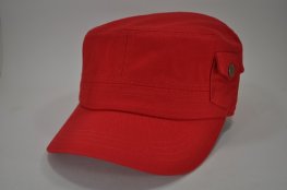 PLAIN COTTON CADET POCKET CAP RED