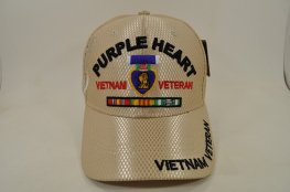 NMSL-019 PURPLE HEART VIETNAM VET - KHAKI