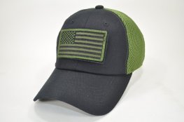 USA PATCH LOGO MESH VELCRO CAP BLACK/OLIVE