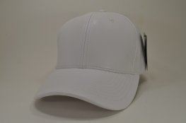 PLAIN PU LEATHER VELCRO CAP - WHITE