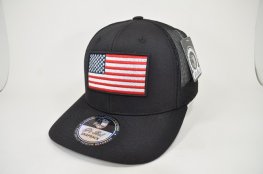 PIT BULL USA FLAG 3D LOGO BLACK/BLACK MESH